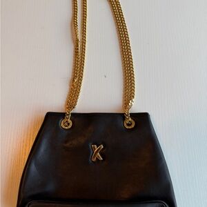 Paloma Picasso Black Bag with Gold Chain